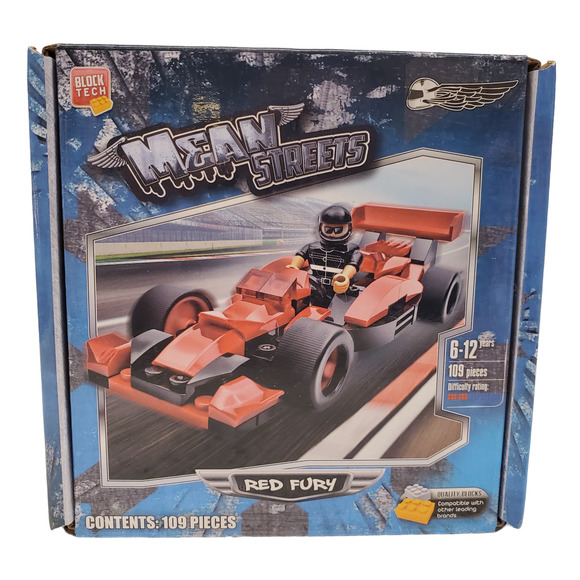 Block Tech Mean Streets Red Fury Racecar in Red Block Toys STEM Toys - Picture 10 of 10